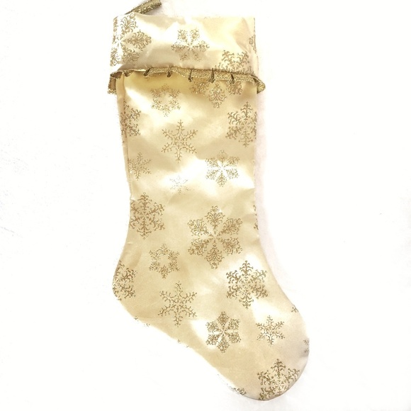 Christmas Gold Snowflake Stockings - Picture 1 of 1